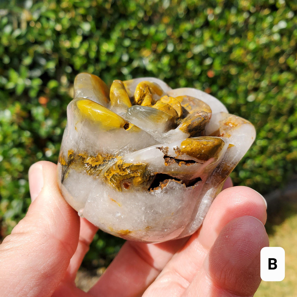 Tiger Eye Rose Bud Bloom - Courage, Motivation, Confidence, Grounding, Energetic Protection, Energy - Tigers Eye Crystal Healing Gemstones