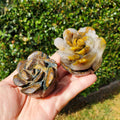 Tiger Eye Rose Bud Bloom - Courage, Motivation, Confidence, Grounding, Energetic Protection, Energy - Tigers Eye Crystal Healing Gemstones
