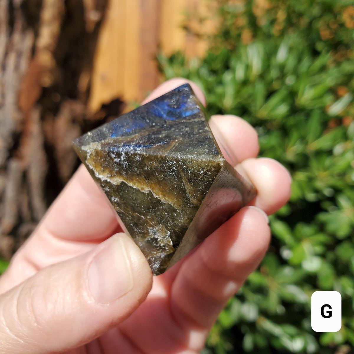 Small Labradorite Pyramid - Spiritual Connection and Awareness - 1.5" Square Crystal Healing Pyramid Gemstone