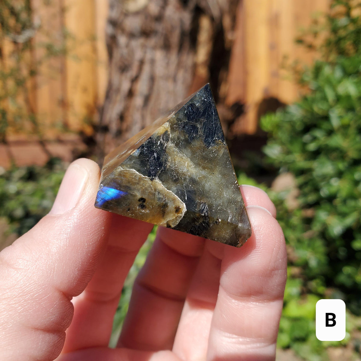 Small Labradorite Pyramid - Spiritual Connection and Awareness - 1.5" Square Crystal Healing Pyramid Gemstone