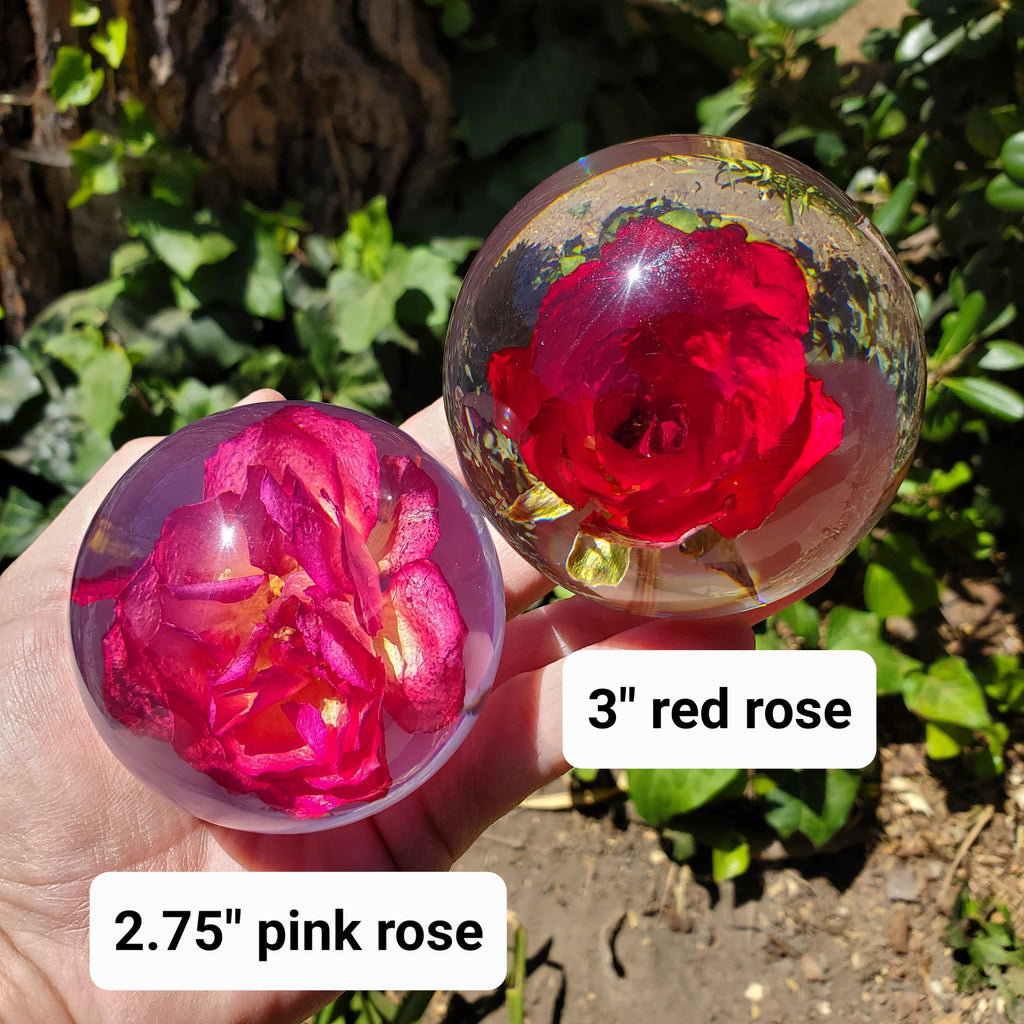 Rose Accent Light with Wooden Stand | Handmade Resin Craft with Real Rose Inside - Home Décor Night Light Beautiful Flower Gift Mood Lamp