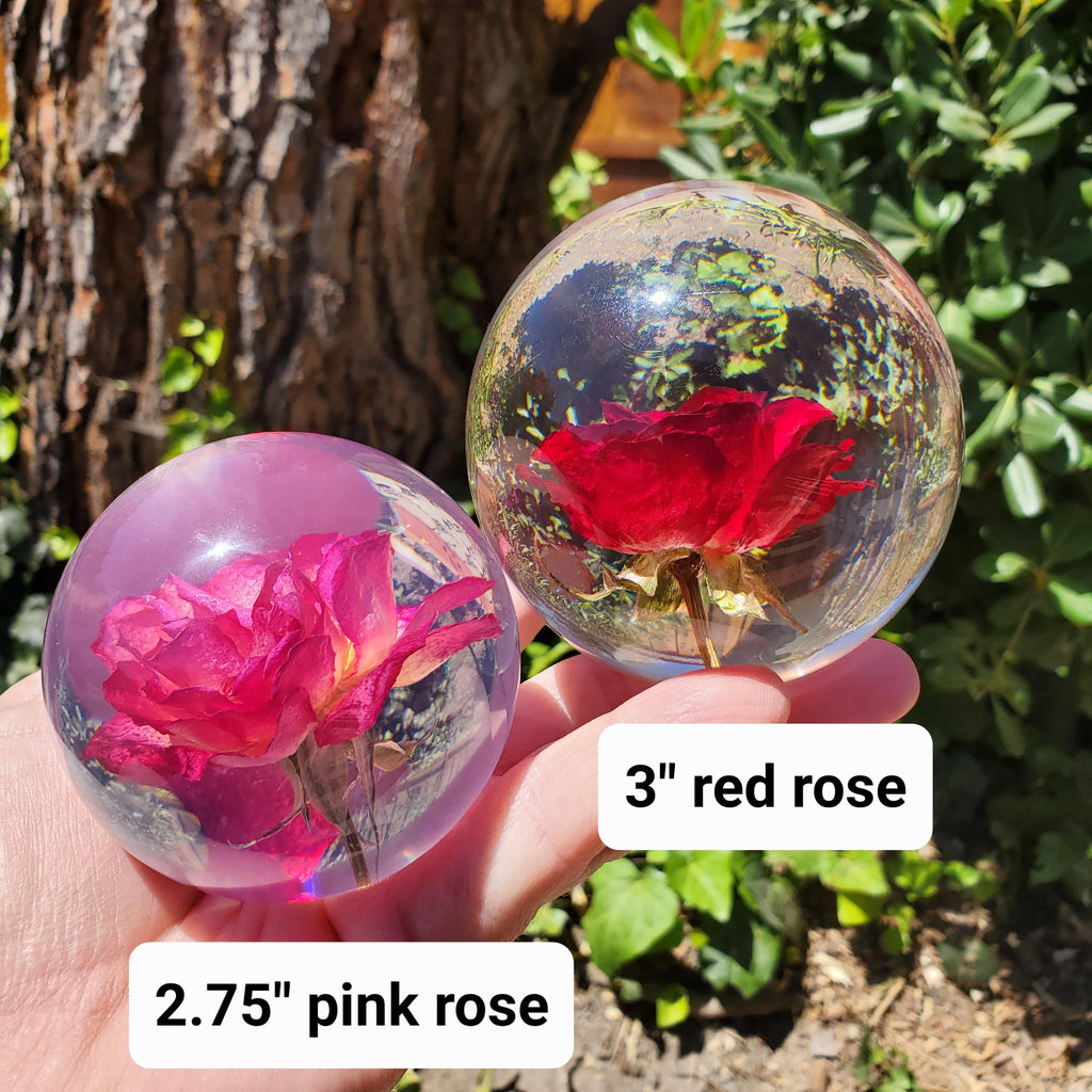 Rose Accent Light with Wooden Stand | Handmade Resin Craft with Real Rose Inside - Home Décor Night Light Beautiful Flower Gift Mood Lamp