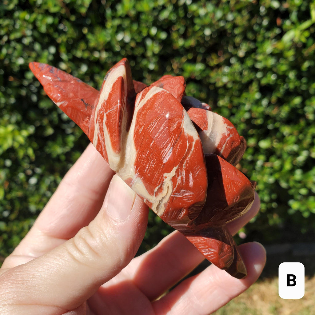 Red Jasper Rose on Gold Stand - Cellular Healing, Creativity, Reflection, Patience - Red Rose Crystal Stone Healing Gemstone Statement