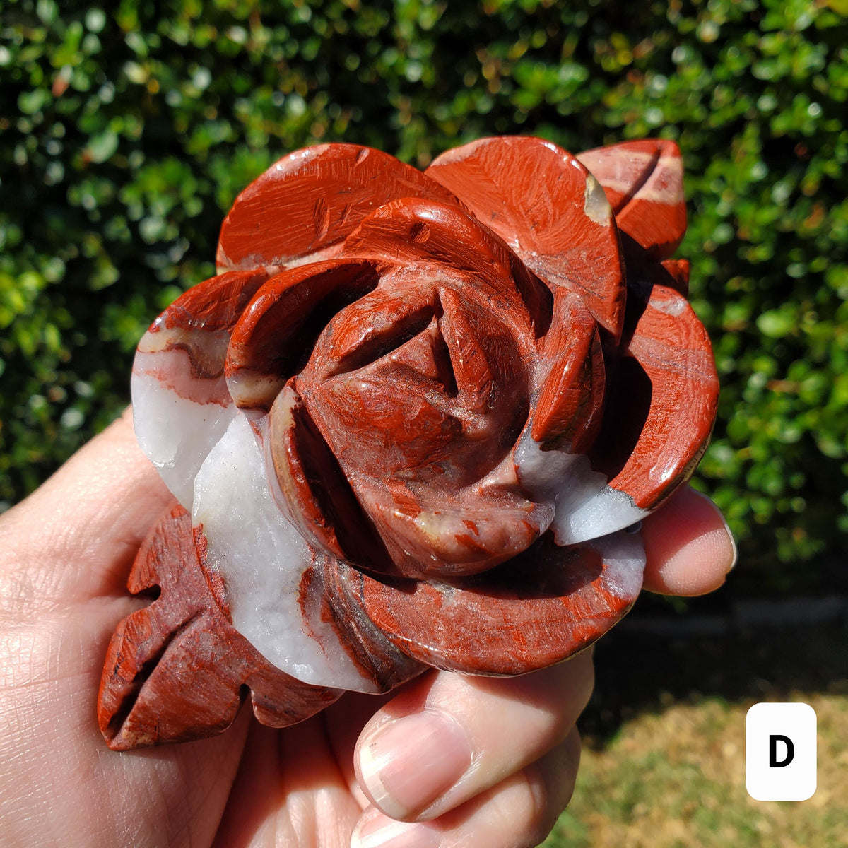 Red Jasper Rose on Gold Stand - Cellular Healing, Creativity, Reflection, Patience - Red Rose Crystal Stone Healing Gemstone Statement