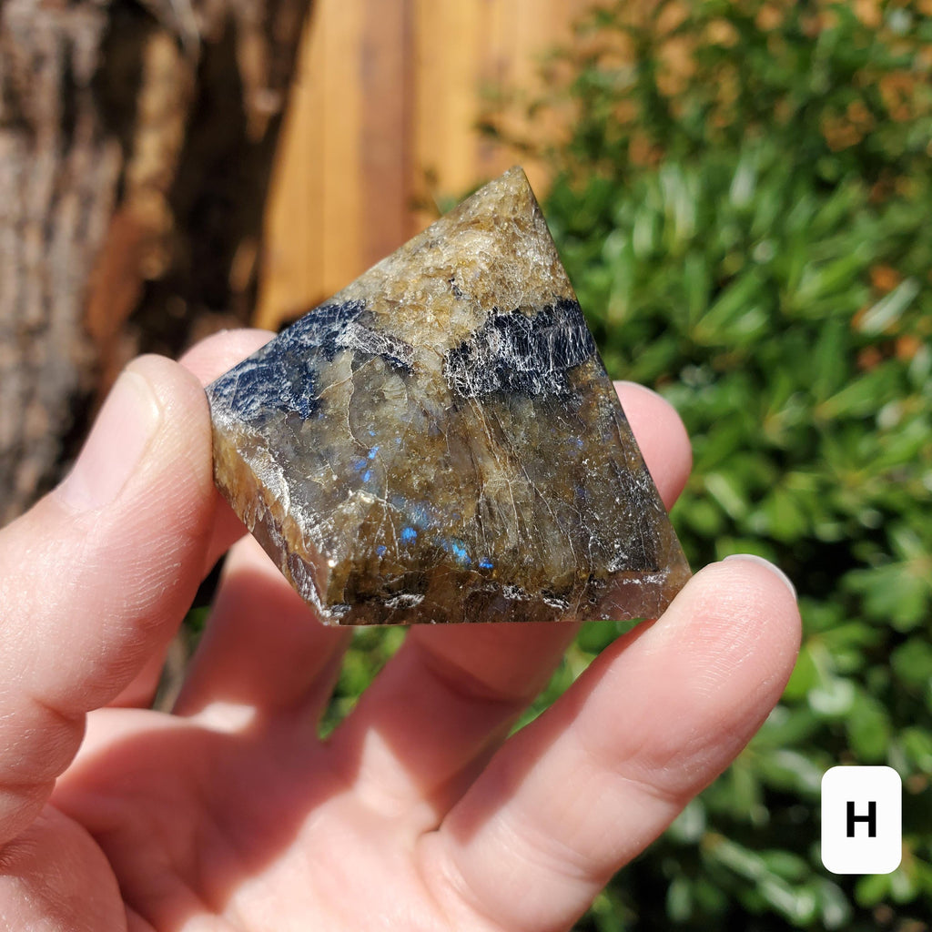 Small Labradorite Pyramid - Spiritual Connection and Awareness - 1.5" Square Crystal Healing Pyramid Gemstone