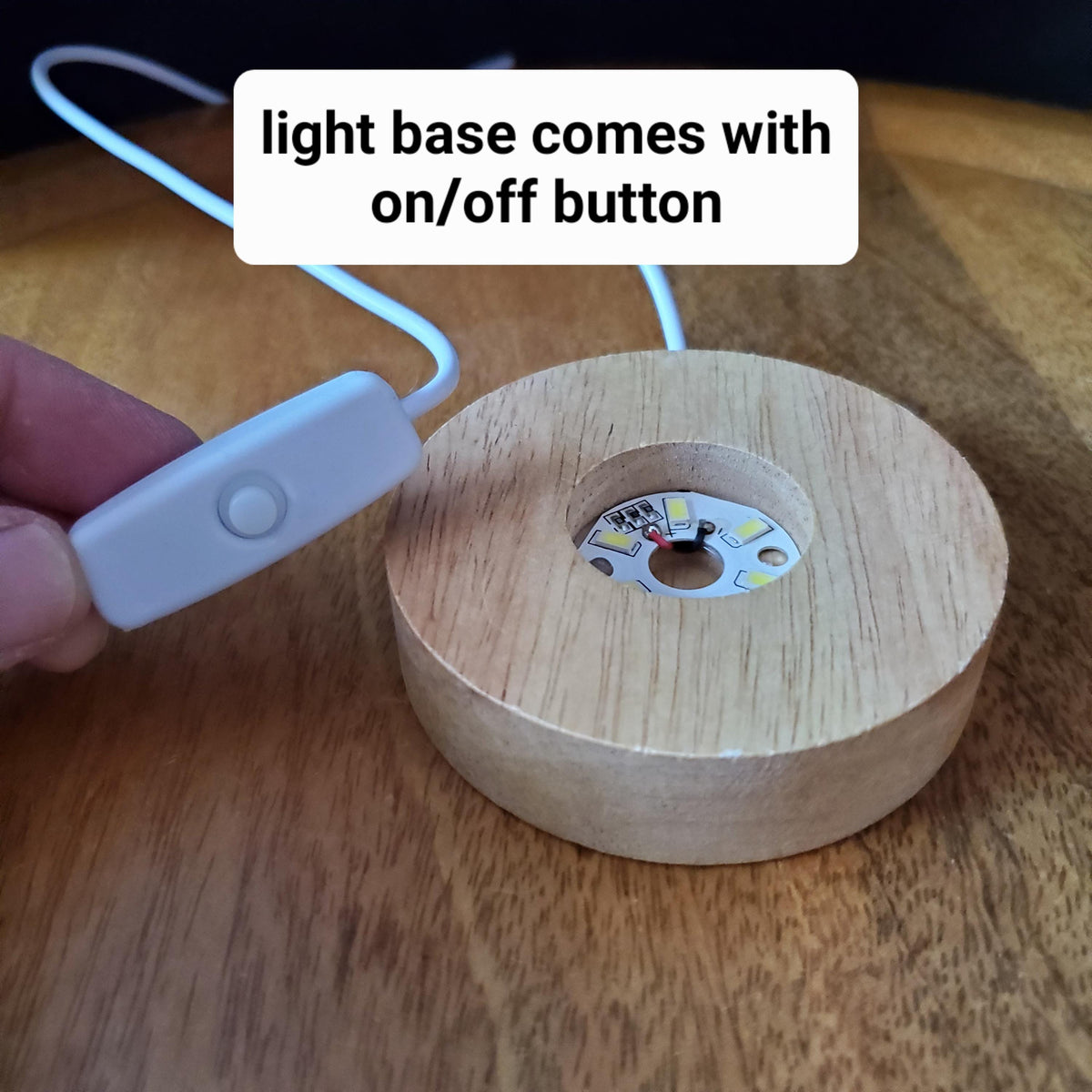 Rose Accent Light with Wooden Stand | Handmade Resin Craft with Real Rose Inside - Home Décor Night Light Beautiful Flower Gift Mood Lamp