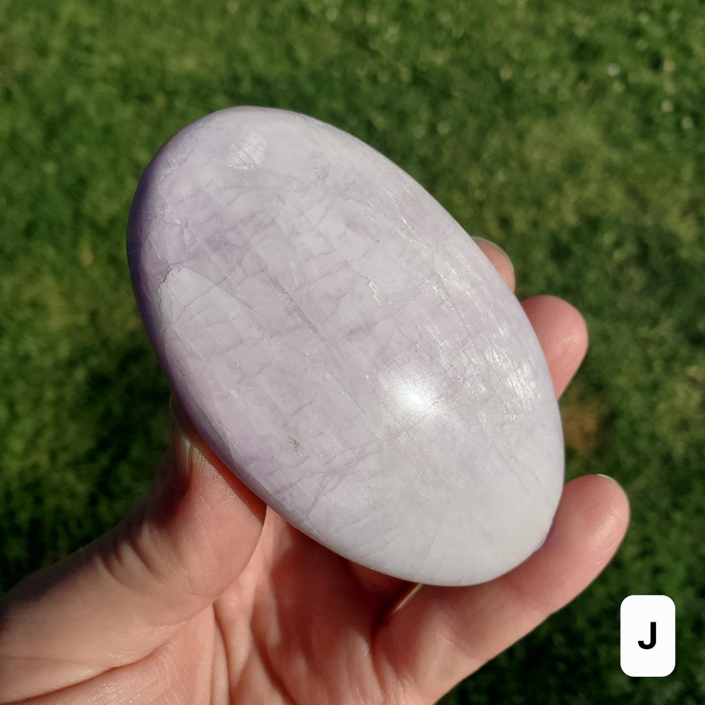 Flashy Kunzite Palm Stone - Inner Peace, Wisdom, Confidence, Understanding, Love - Pink Purple Crystal Healing Gemstone