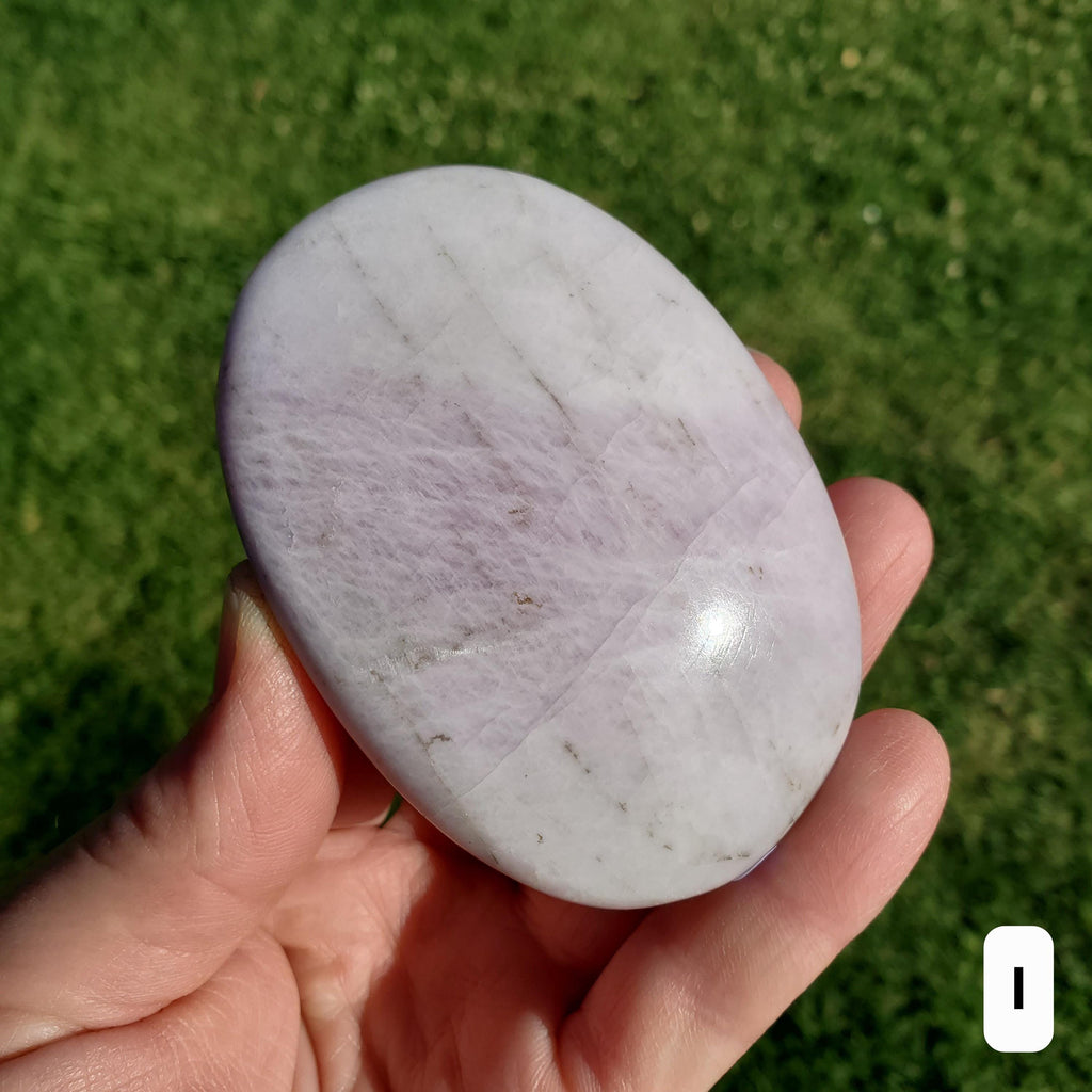 Flashy Kunzite Palm Stone - Inner Peace, Wisdom, Confidence, Understanding, Love - Pink Purple Crystal Healing Gemstone