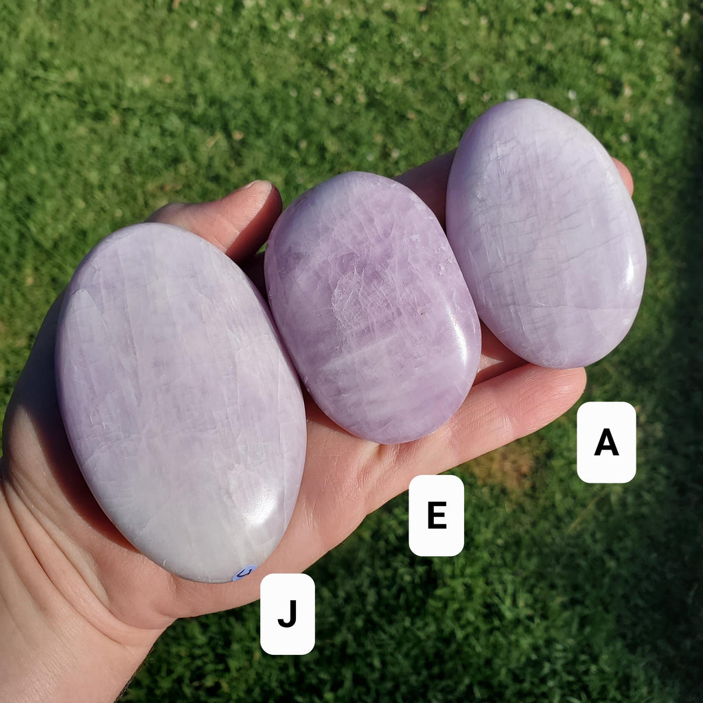 Flashy Kunzite Palm Stone - Inner Peace, Wisdom, Confidence, Understanding, Love - Pink Purple Crystal Healing Gemstone