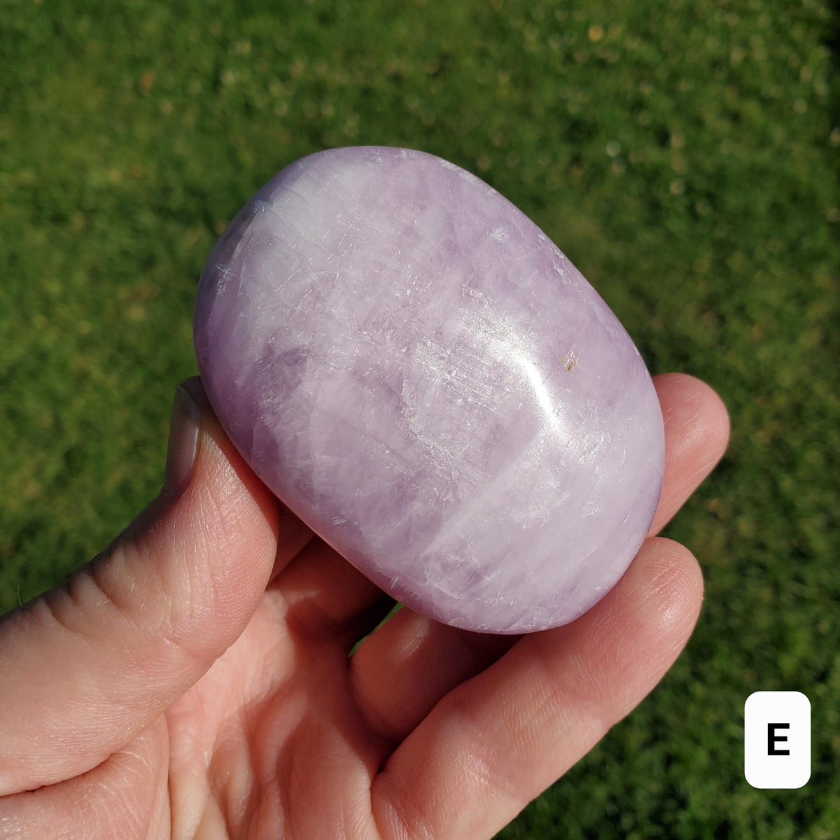 Flashy Kunzite Palm Stone - Inner Peace, Wisdom, Confidence, Understanding, Love - Pink Purple Crystal Healing Gemstone