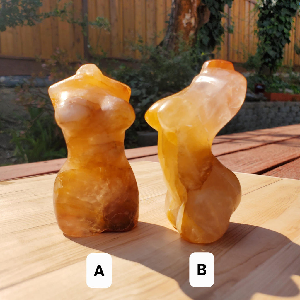 Golden Healer Female Body Figure - Balance, Power, Energizing, Grounding - Gold Crystal Model Gemstone