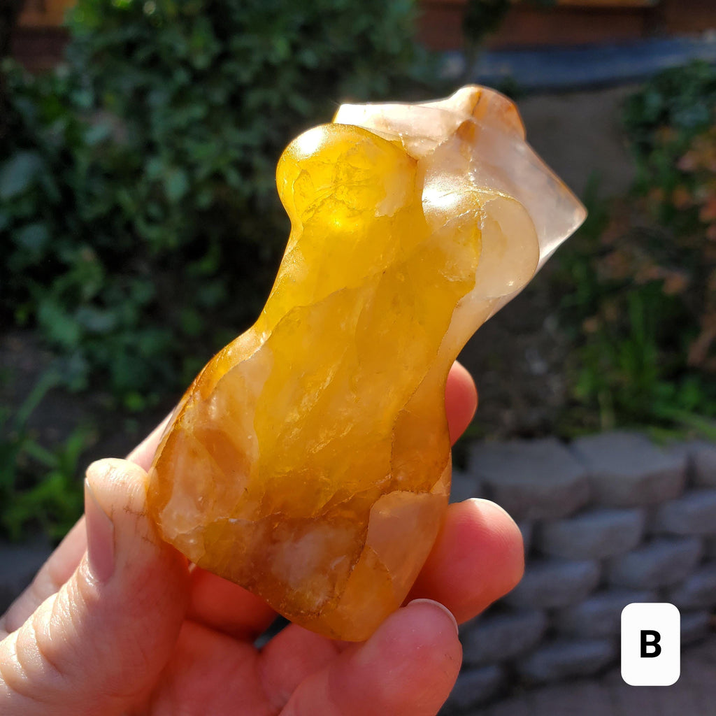 Golden Healer Female Body Figure - Balance, Power, Energizing, Grounding - Gold Crystal Model Gemstone