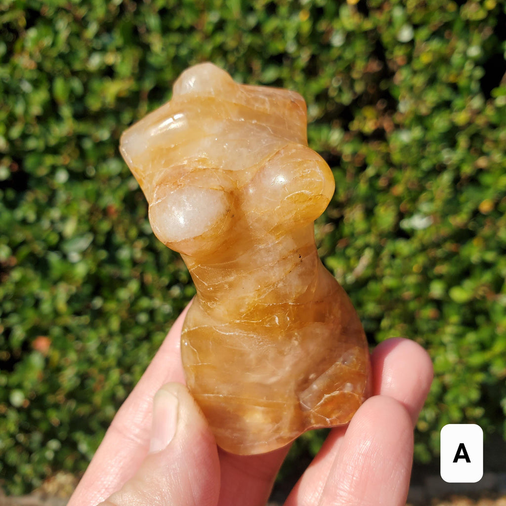 Golden Healer Female Body Figure - Balance, Power, Energizing, Grounding - Gold Crystal Model Gemstone