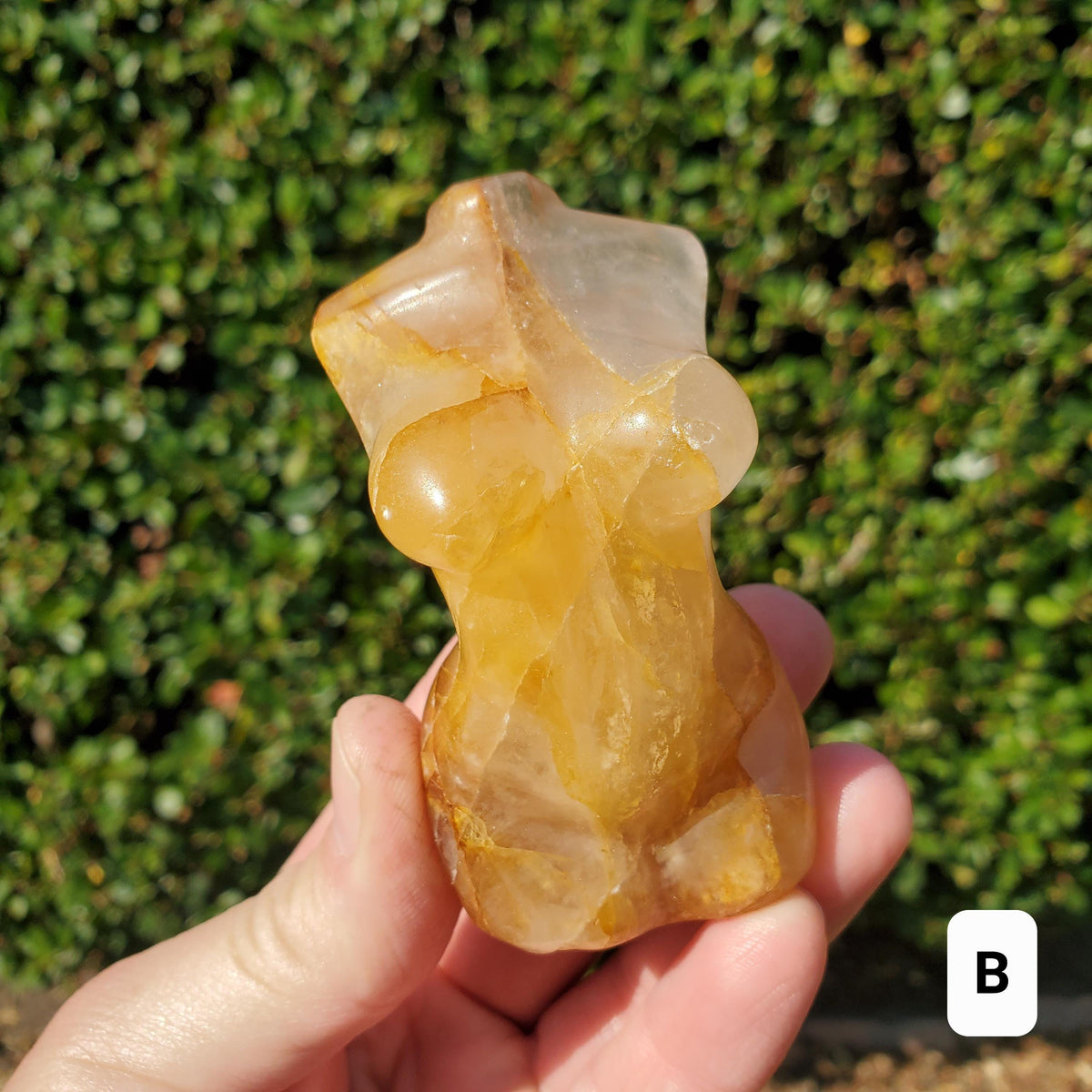 Golden Healer Female Body Figure - Balance, Power, Energizing, Grounding - Gold Crystal Model Gemstone