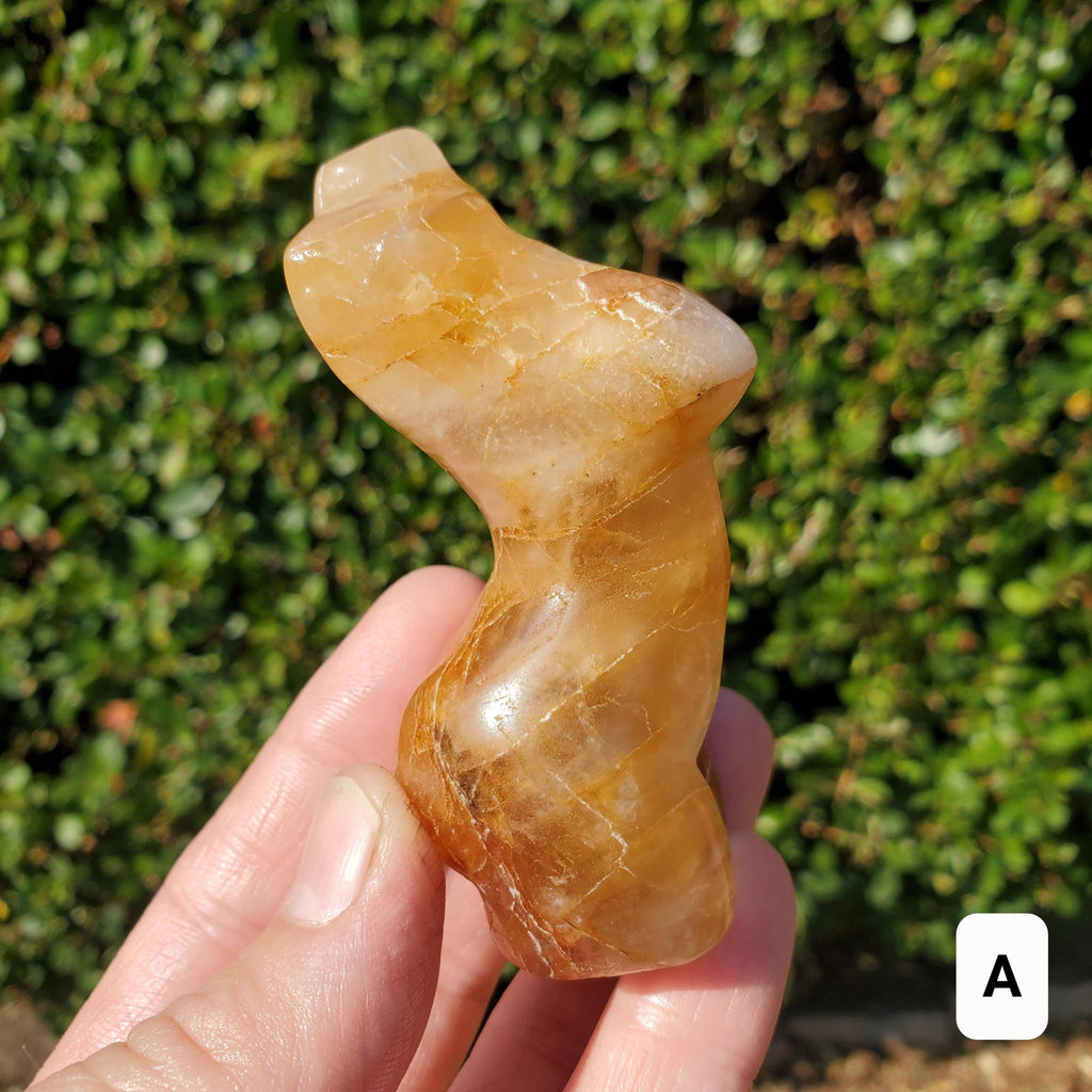 Golden Healer Female Body Figure - Balance, Power, Energizing, Grounding - Gold Crystal Model Gemstone