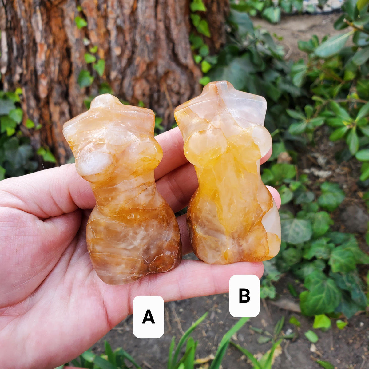 Golden Healer Female Body Figure - Balance, Power, Energizing, Grounding - Gold Crystal Model Gemstone