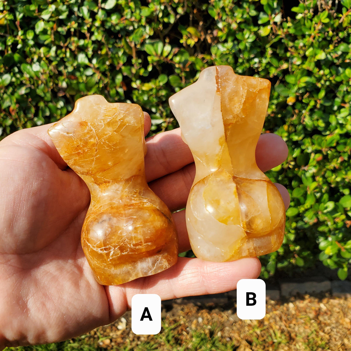 Golden Healer Female Body Figure - Balance, Power, Energizing, Grounding - Gold Crystal Model Gemstone