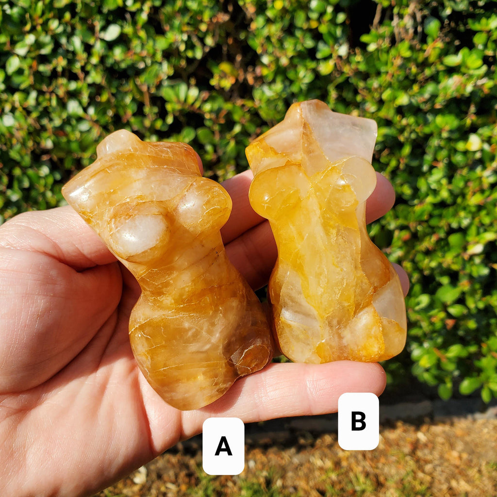Golden Healer Female Body Figure - Balance, Power, Energizing, Grounding - Gold Crystal Model Gemstone