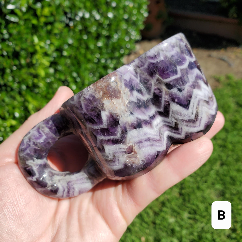 Dream Amethyst Heart Shaped Tea Cup 8oz - Calming, Energetic Protection, Positivity, Divine Love - Purple Amethyst Crystal Healing Mug Decor