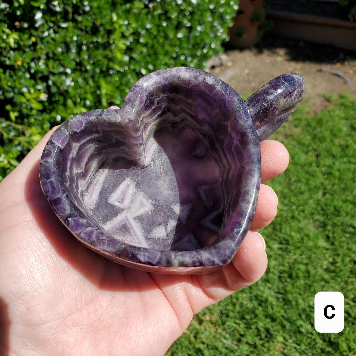 Dream Amethyst Heart Shaped Tea Cup 8oz - Calming, Energetic Protection, Positivity, Divine Love - Purple Amethyst Crystal Healing Mug Decor
