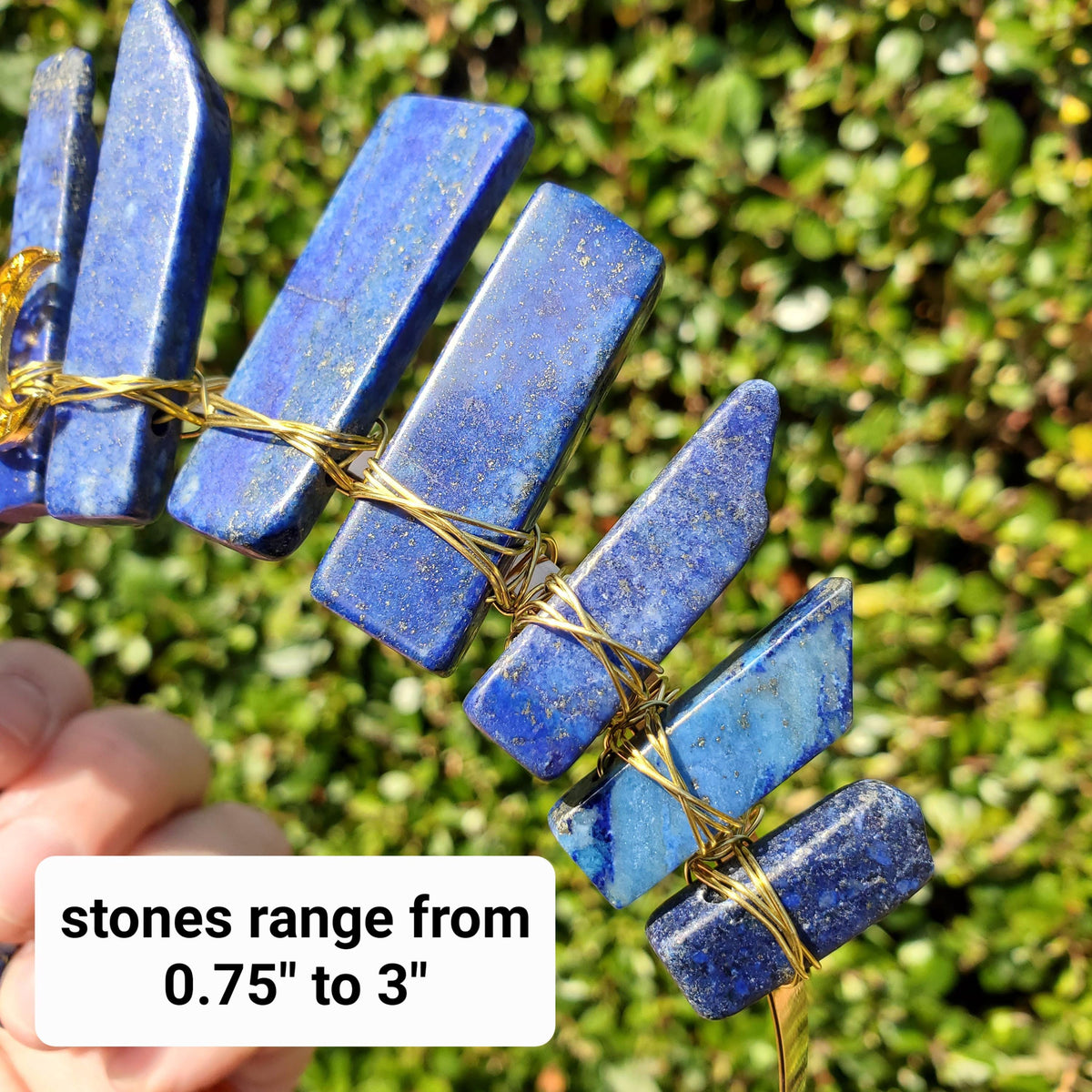 Lapis Lazuli Crown with Gold / Silver Triple Moon - Speak Your Truth, Self Expression, Communication - Lapiz Goddess Crown Gemstone Party