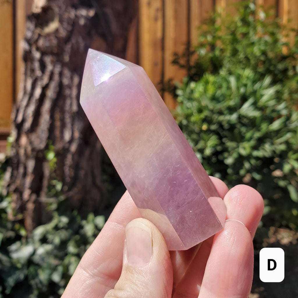 Aura Rose Quartz Tower - Unconditional Love, Compassion, Self Love - Angel Aura Pink Crystal Generator Healing Gemstone Point Obelisk