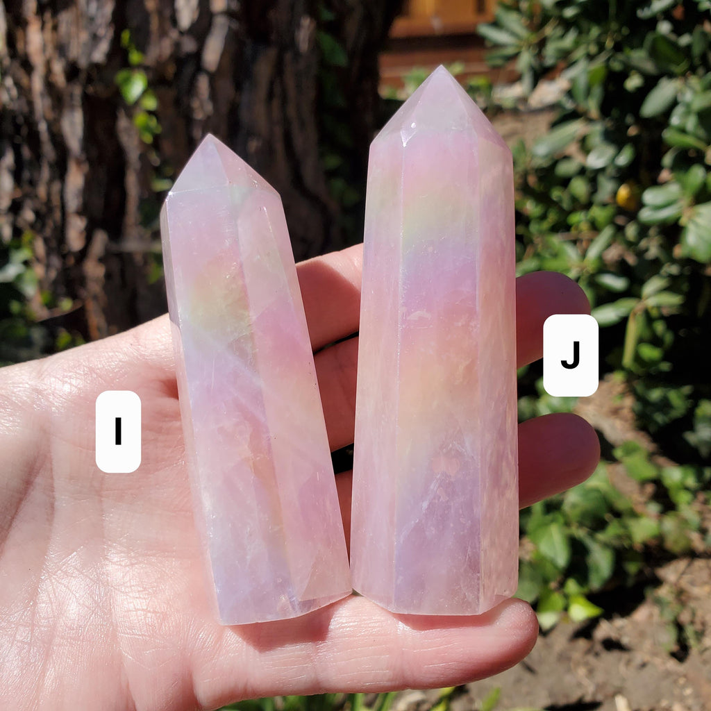 Aura Rose Quartz Tower - Unconditional Love, Compassion, Self Love - Angel Aura Pink Crystal Generator Healing Gemstone Point Obelisk