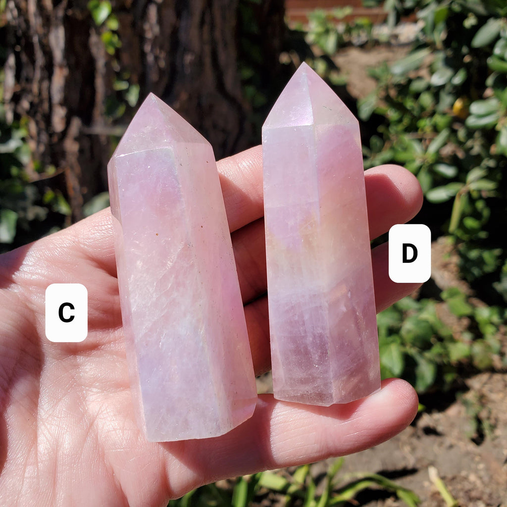 Aura Rose Quartz Tower - Unconditional Love, Compassion, Self Love - Angel Aura Pink Crystal Generator Healing Gemstone Point Obelisk