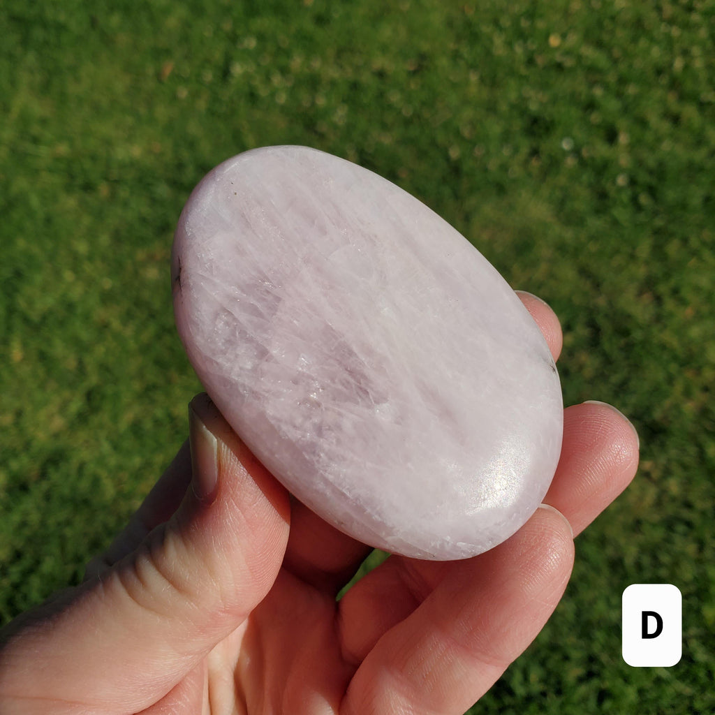 Flashy Kunzite Palm Stone - Inner Peace, Wisdom, Confidence, Understanding, Love - Pink Purple Crystal Healing Gemstone