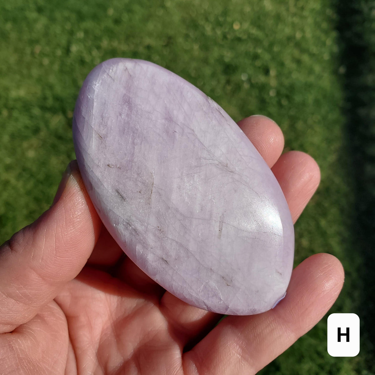 Flashy Kunzite Palm Stone - Inner Peace, Wisdom, Confidence, Understanding, Love - Pink Purple Crystal Healing Gemstone