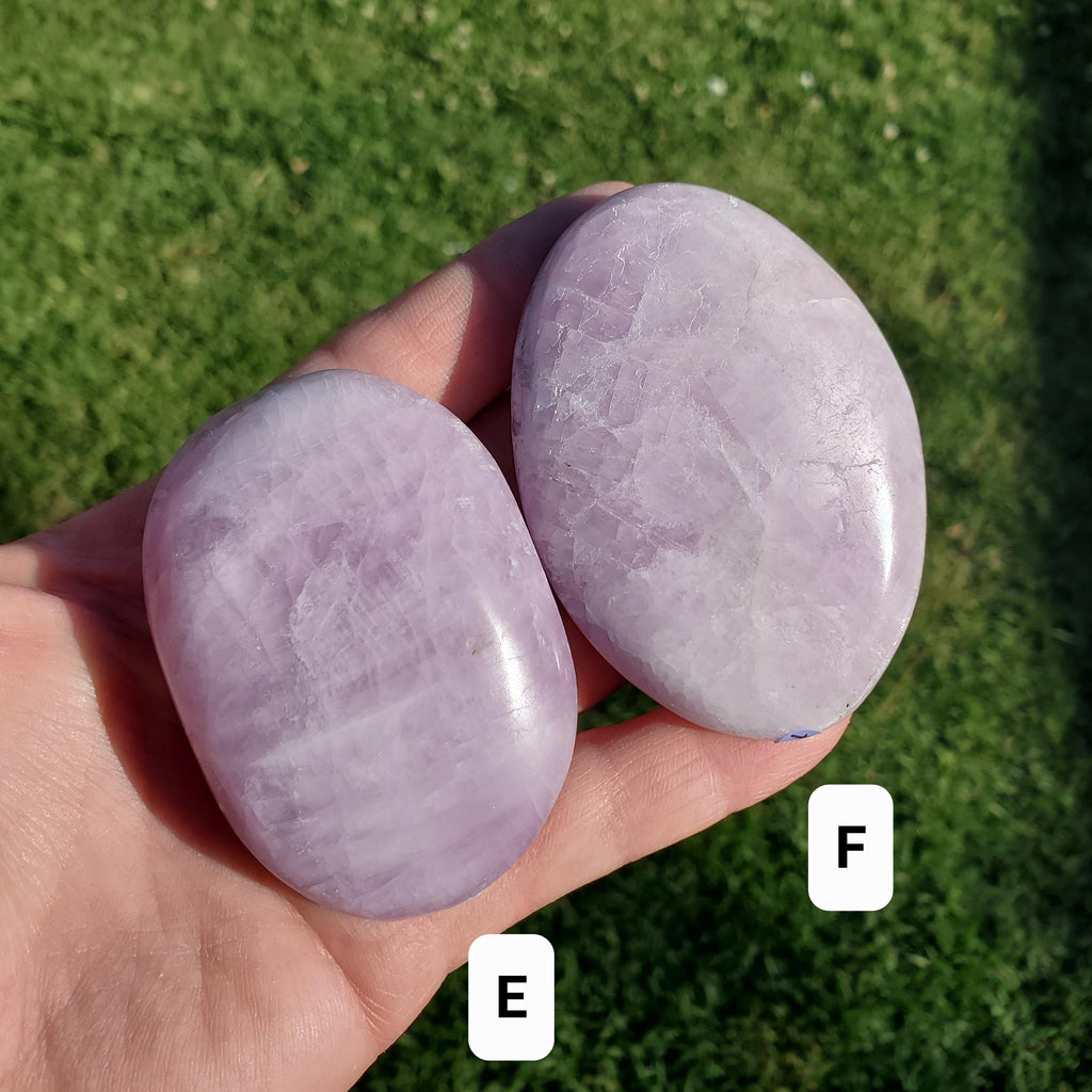 Flashy Kunzite Palm Stone - Inner Peace, Wisdom, Confidence, Understanding, Love - Pink Purple Crystal Healing Gemstone