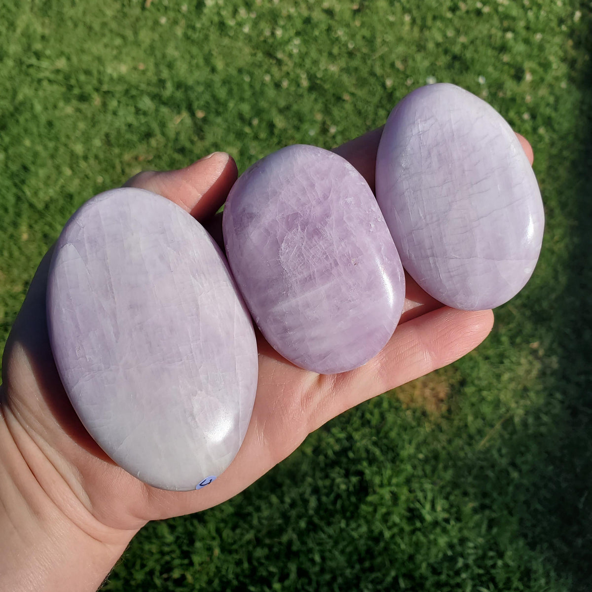 Flashy Kunzite Palm Stone - Inner Peace, Wisdom, Confidence, Understanding, Love - Pink Purple Crystal Healing Gemstone