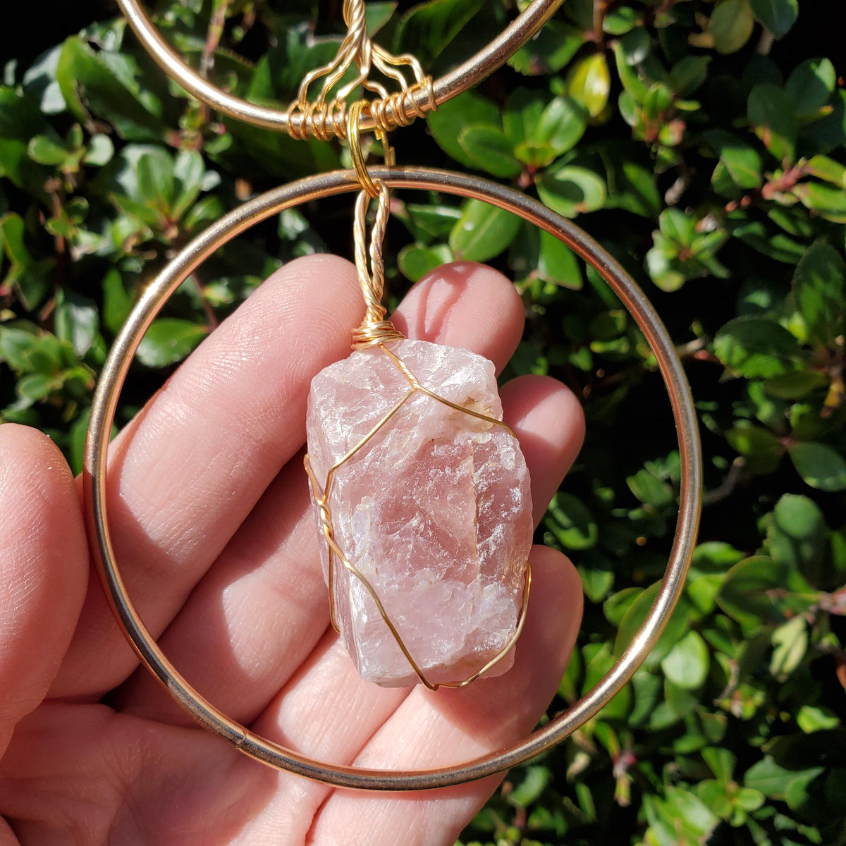 18" Crystal Tree and Raw Stone Wall Decor in Gold - Amethyst (Calming), Rose Quartz (Unconditional Love), Clear Quartz (Cleanse & Magnify)
