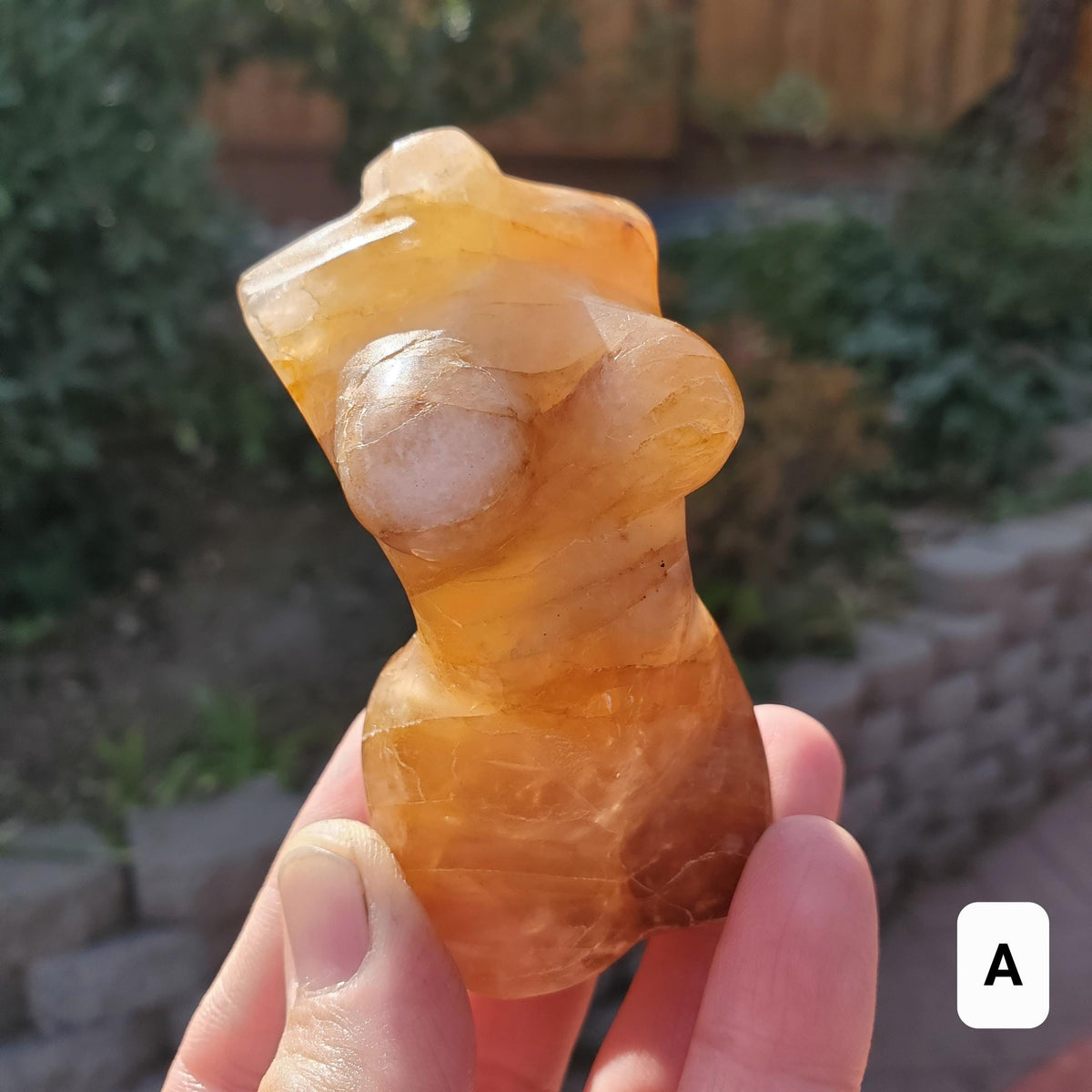 Golden Healer Female Body Figure - Balance, Power, Energizing, Grounding - Gold Crystal Model Gemstone
