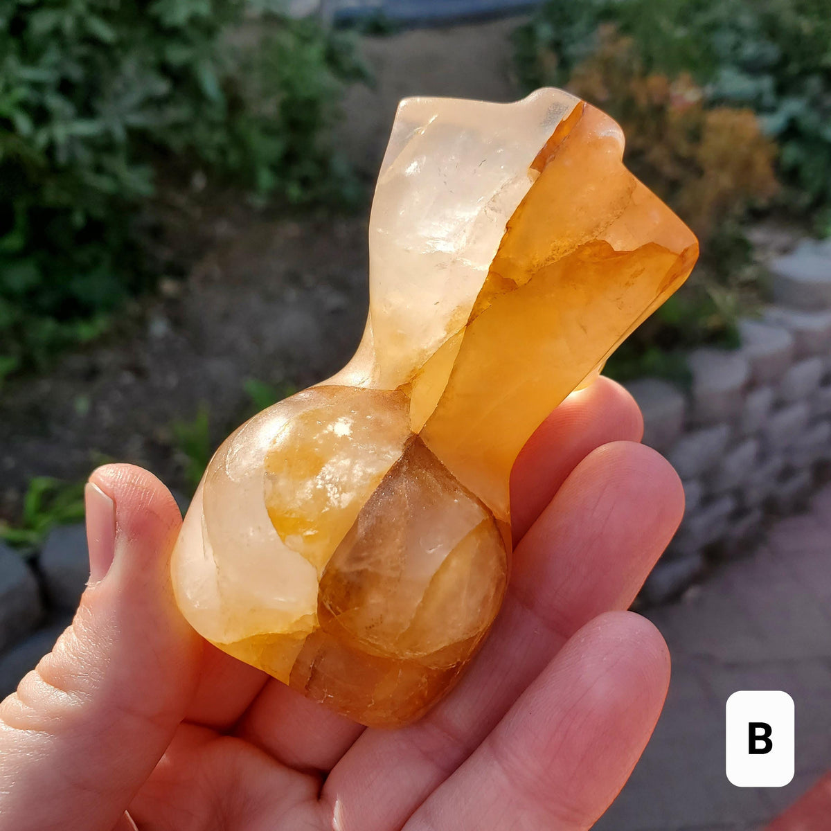 Golden Healer Female Body Figure - Balance, Power, Energizing, Grounding - Gold Crystal Model Gemstone