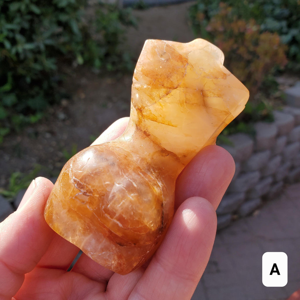 Golden Healer Female Body Figure - Balance, Power, Energizing, Grounding - Gold Crystal Model Gemstone