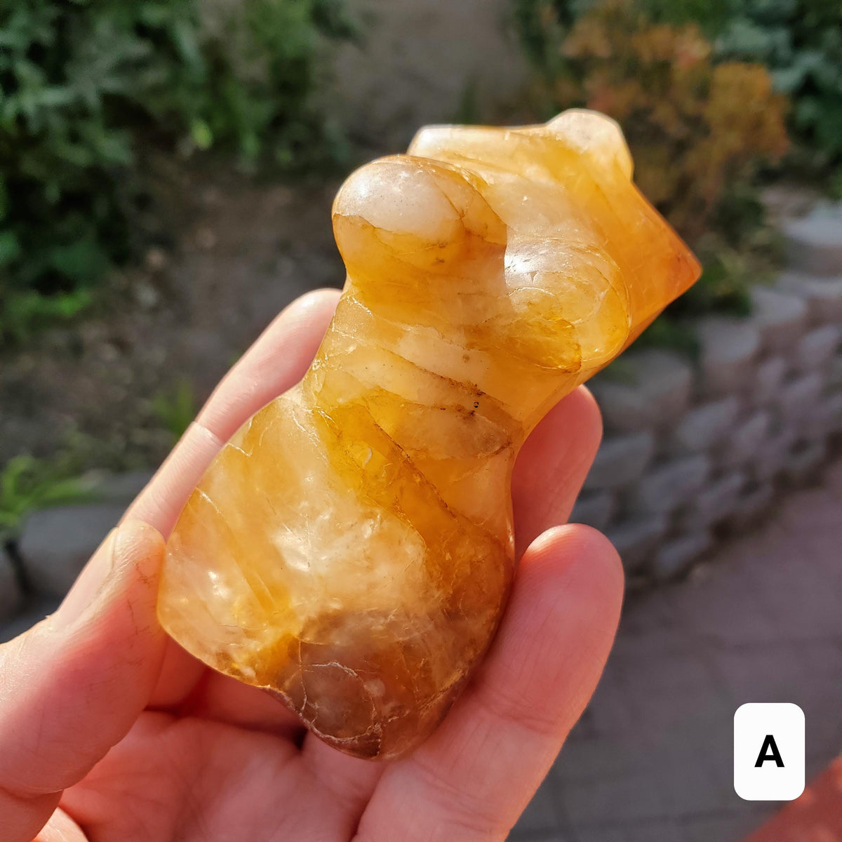 Golden Healer Female Body Figure - Balance, Power, Energizing, Grounding - Gold Crystal Model Gemstone