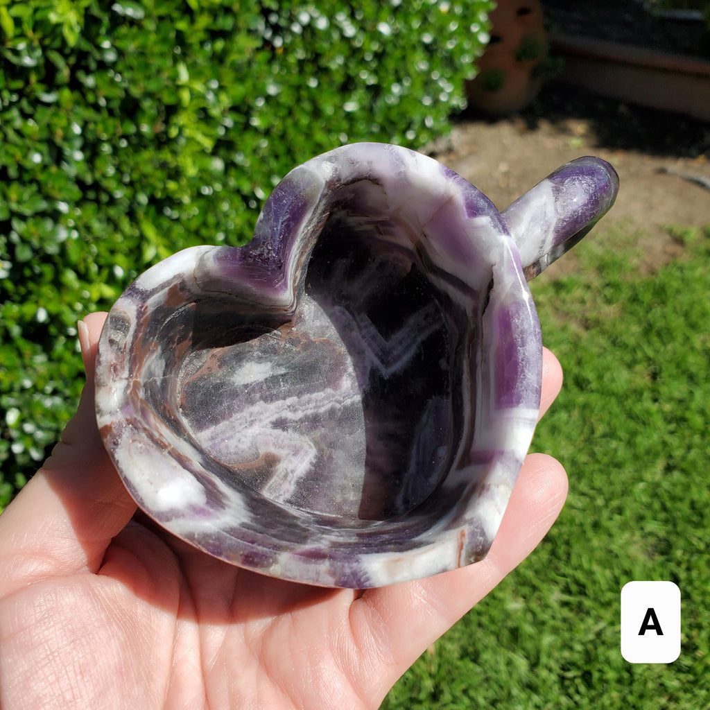 Dream Amethyst Heart Shaped Tea Cup 8oz - Calming, Energetic Protection, Positivity, Divine Love - Purple Amethyst Crystal Healing Mug Decor