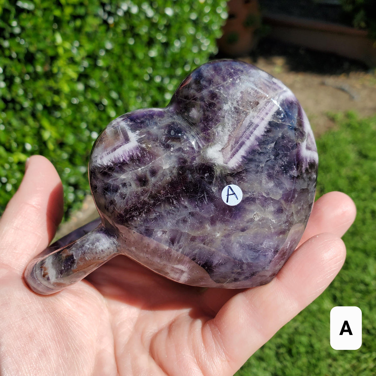 Dream Amethyst Heart Shaped Tea Cup 8oz - Calming, Energetic Protection, Positivity, Divine Love - Purple Amethyst Crystal Healing Mug Decor