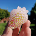 Aura Rose Quartz Strawberry - Unconditional Love, Compassion, Kindness - Aura Pink Crystal Berry Healing Gemstone