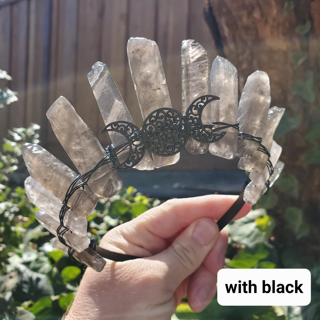 Smoky Quartz Crown - Protective, Grounding, Filters Out Bad Energy - Smokey Quartz Goddess Crown Healing Crystals Gemstones