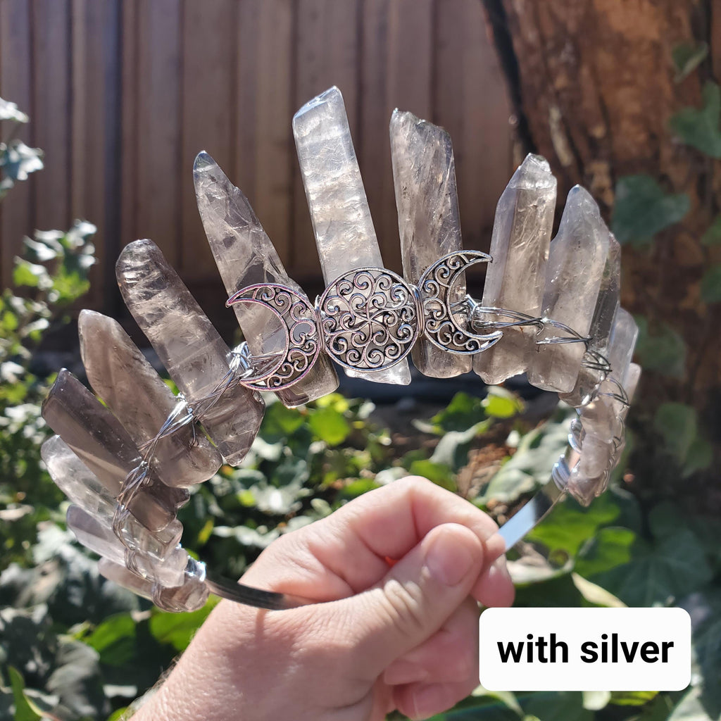 Smoky Quartz Crown - Protective, Grounding, Filters Out Bad Energy - Smokey Quartz Goddess Crown Healing Crystals Gemstones