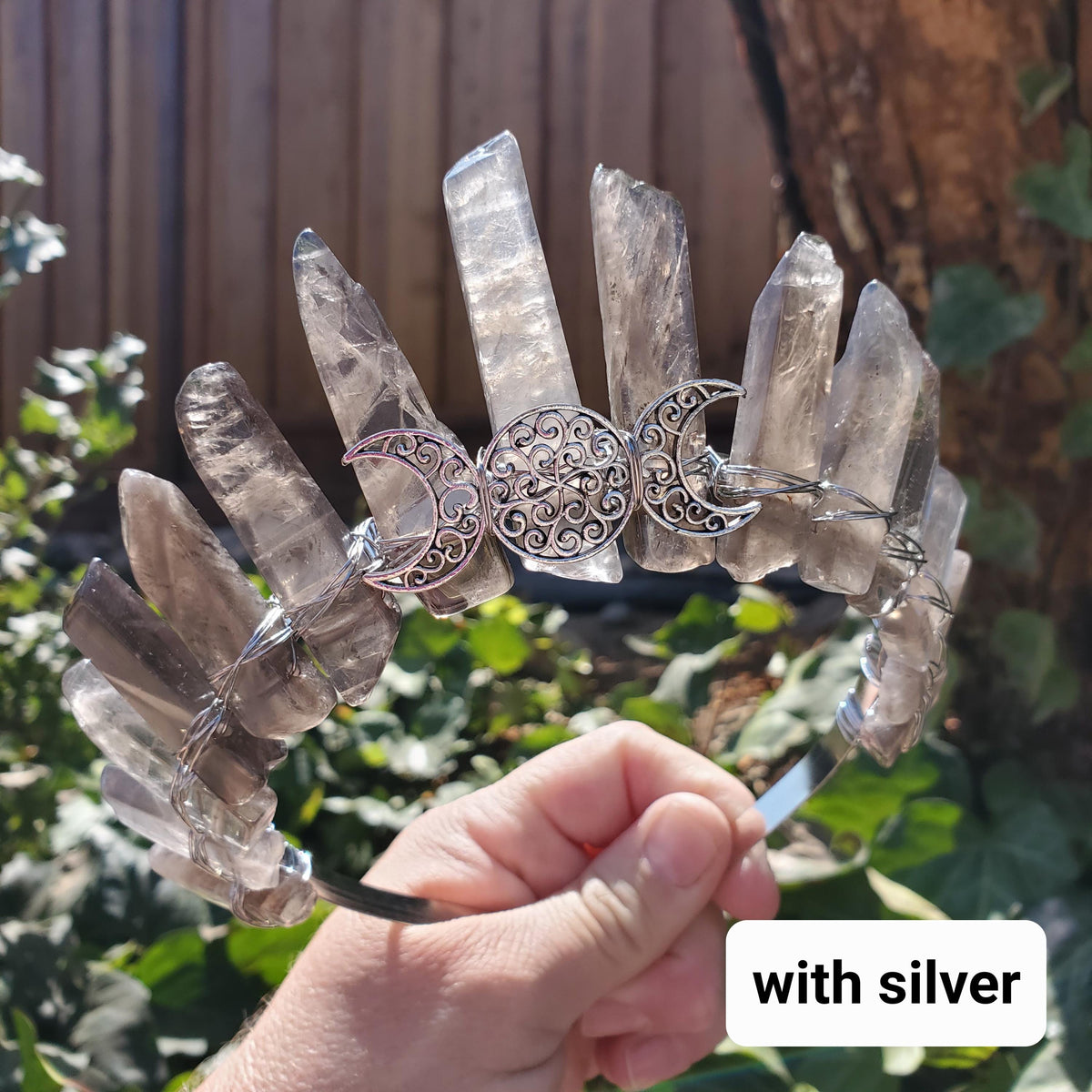Smoky Quartz Crown - Protective, Grounding, Filters Out Bad Energy - Smokey Quartz Goddess Crown Healing Crystals Gemstones
