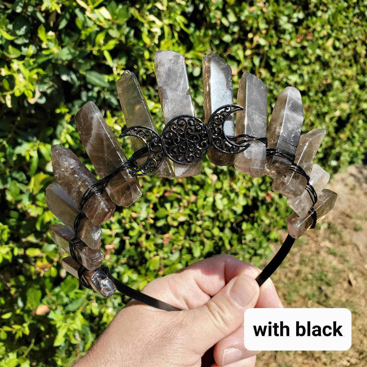 Smoky Quartz Crown - Protective, Grounding, Filters Out Bad Energy - Smokey Quartz Goddess Crown Healing Crystals Gemstones