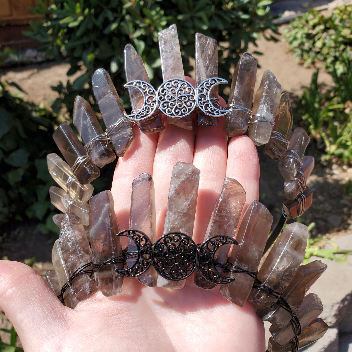 Smoky Quartz Crown - Protective, Grounding, Filters Out Bad Energy - Smokey Quartz Goddess Crown Healing Crystals Gemstones