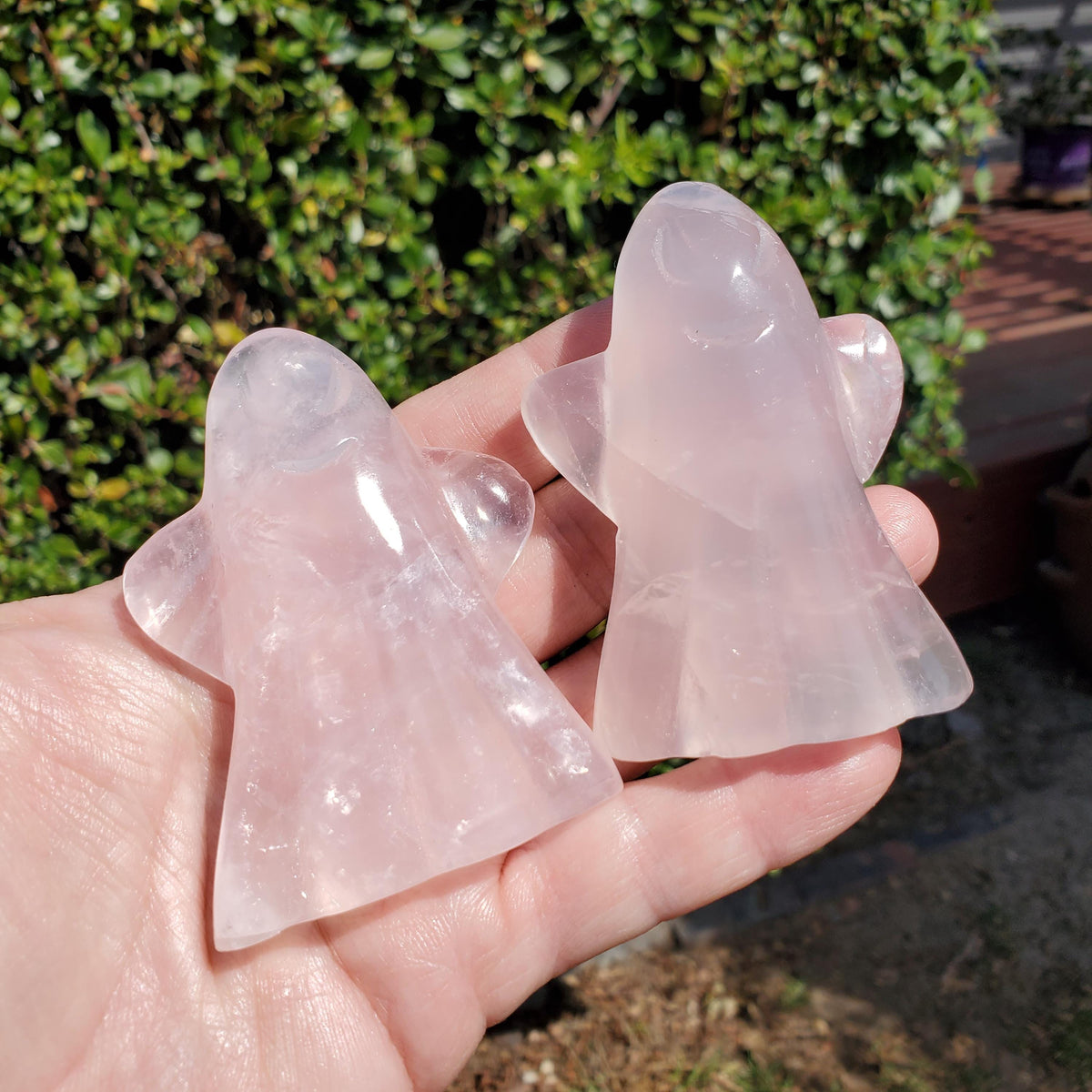 Rose Quartz Ghost - Universal & Unconditional Love, Compassion, Kindness - Crystal Halloween Stones Home Decor Healing Gemstone