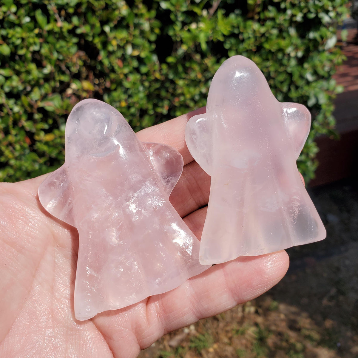 Rose Quartz Ghost - Universal & Unconditional Love, Compassion, Kindness - Crystal Halloween Stones Home Decor Healing Gemstone
