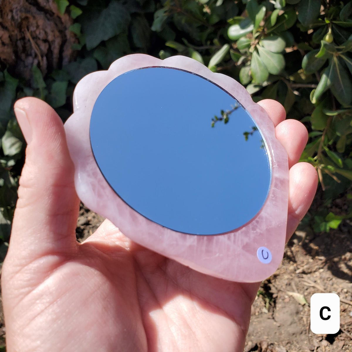 Rose Quartz Seashell Mirror - Unconditional Love, Compassion, Kindness, Self Love - Pink Shell Crystal Healing Vanity Mirror, Bathroom Decor