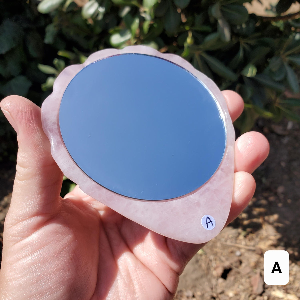 Rose Quartz Seashell Mirror - Unconditional Love, Compassion, Kindness, Self Love - Pink Shell Crystal Healing Vanity Mirror, Bathroom Decor