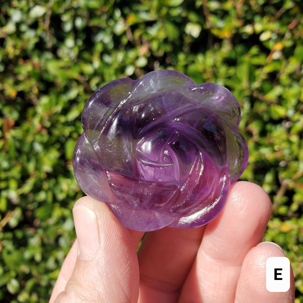 Small Amethyst Rose - Calming, Energetic Protection, Positivity, Connection - Purple Amethyst Flower Carving Crystal Rose Healing Gemstone